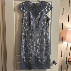 Tadashi Shoji blue lace dress size 16